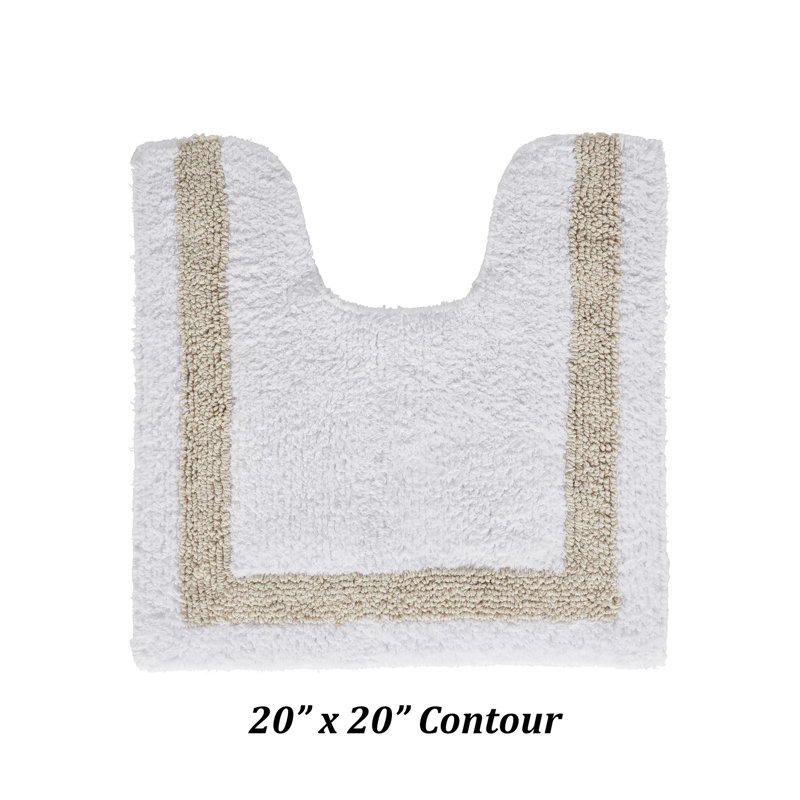 Tapis pour salle de bain Widman, Contour 20 po x 20 po, Blanc / Sable