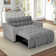 53.1" Wide Modern Convertible Microsuede Sleeper Sofa Bed With Reclining Backrest And Side Pocket