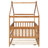 Twin Size Wooden House Bed with Twin Size Trundle, Walnut-453554831-453554830