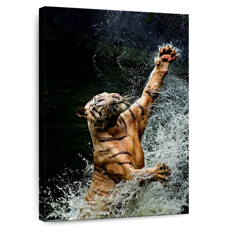 Brampt Tiger's Bath Time, 24" H x 16" W