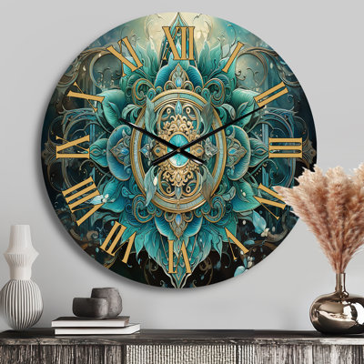 Hinduisim Sacred Om Symbol - Spiritual Golden Face Wall Clock