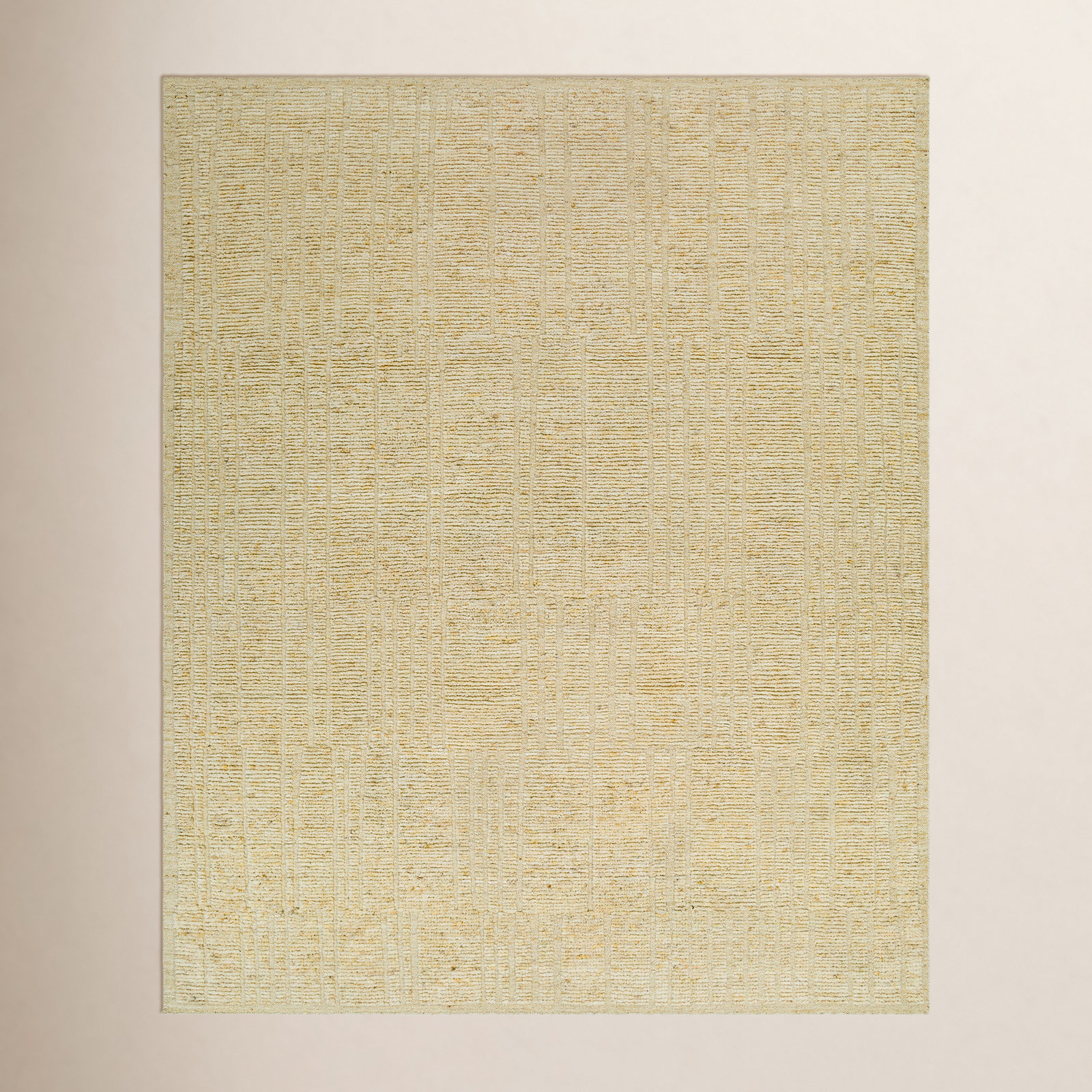 Gitte Hand-Knotted Beige Wool Rug, Rectangle 12' x 15'