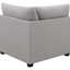 Chaise d'angle rembourrée grise avec support en bois massif, coussins amovibles et réversibles, collection modulaire pour espace de vie principal