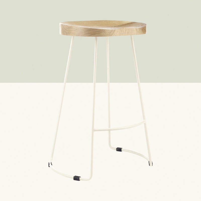 Margaret Counter Stool with Metal Frame, White