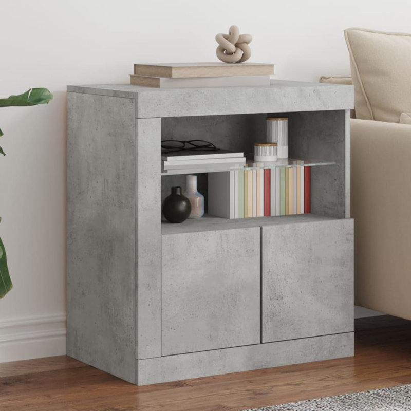 Basiliki Sideboard with LED Lights, Concrete Grey