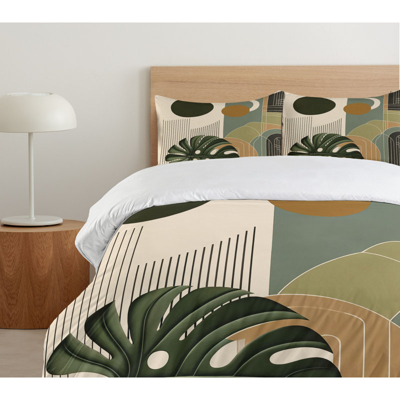 Monstera Duvet Cover, King Duvet Cover + 2 Standard Shams