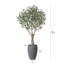 8ft UV Resistant Artificial Eucalyptus Tree with Grey Tall Planter, Pre Potted Faux Eucalyptus