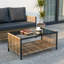 Ensemble de canapé d'extérieur 2 places avec table basse Modern - rotin PE, coussins gris, brun noir