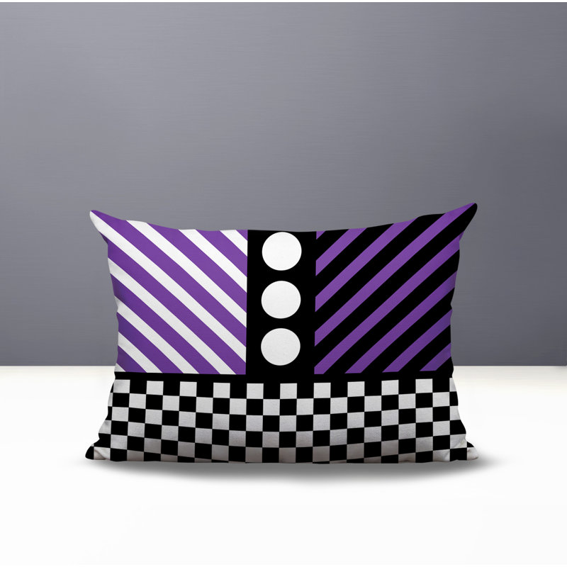 Oreiller rectangulaire réversible intérieur / extérieur Brixa, Rectangulaire H 14 po x l 20 po, Mauve