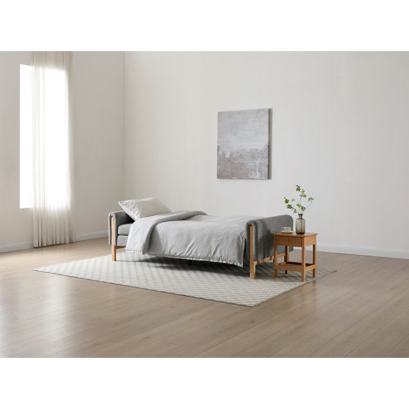 Jeff 3 Seater Twill Textured Weave Sofa Bed, Grey