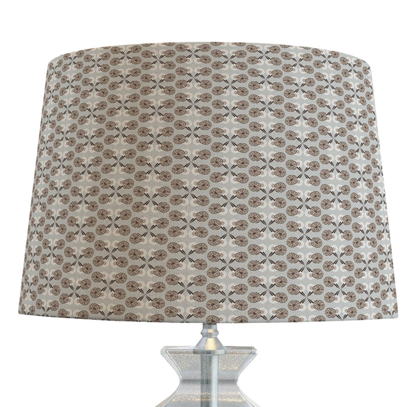 Grey Floral Lampshade In Valley Floral, 10" H x 12" W x 12" D