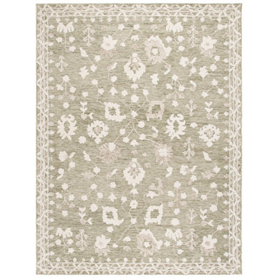 Aiesrom Hand Tufted Wool And Cotton Floral Rug