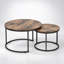 Ensemble de 2 tables basses gigognes rondes avec cadres en métal
