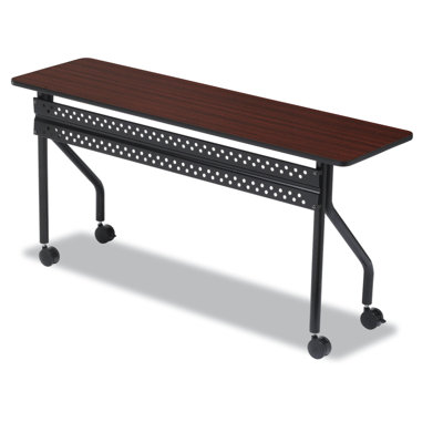 Rectangle Modular Training Table with Casters and Modesty Panel