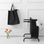 2 paniers à linge 110 L avec couvercle, cartes de tri, chiffon noir pour panier à linge et vêtements