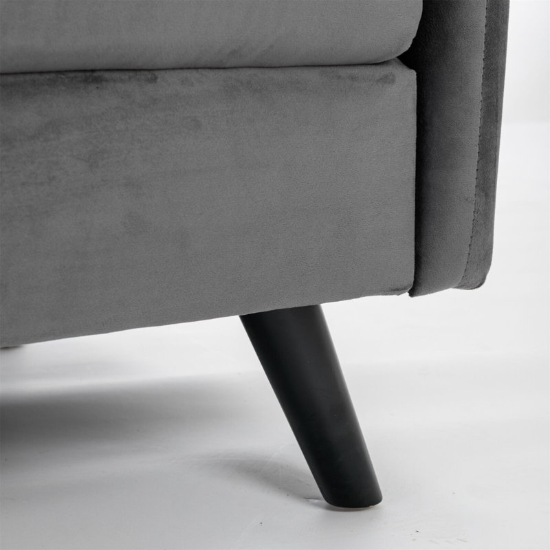 Colclough 2 Seater Velvet Loveseat, Grey