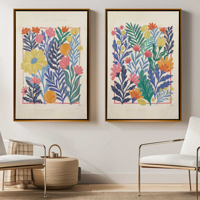 Duo de fleurs tropicales, ensemble de 2 imprimés sur canette