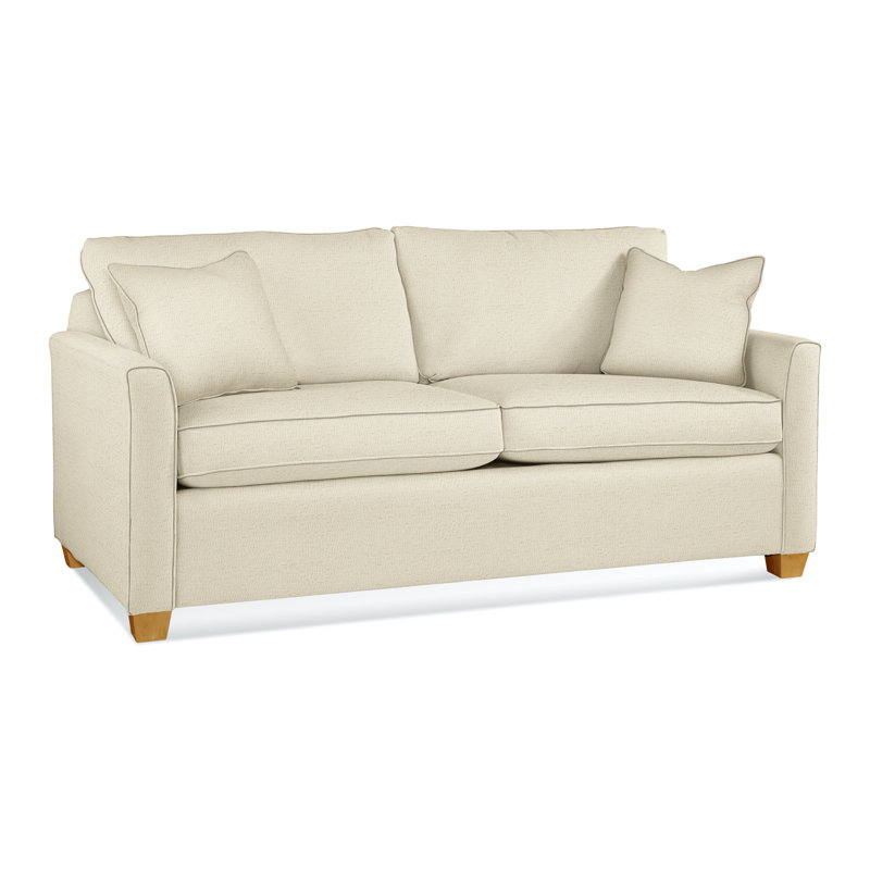 Charleston 77" Sleeper Sofa, Air Dream, Honey, Blue Buffalo Checkered 100% Polyester