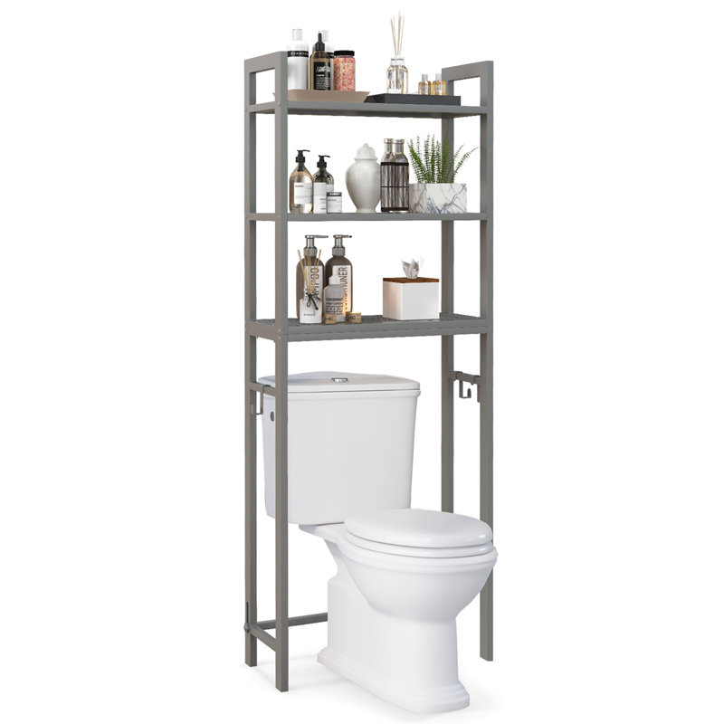 Nurdan Metal Freestanding Over The Toilet Storage, Gray