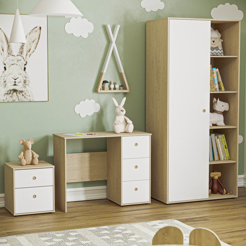 Eberly Bedroom Set, White/Oak