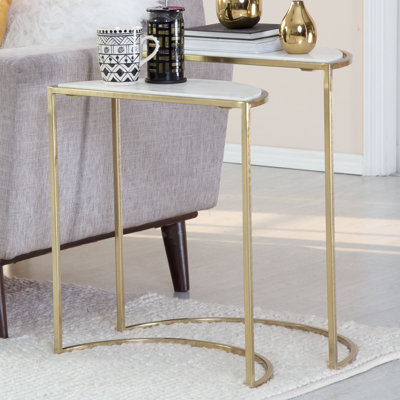 Carrie 2 Pieces Kingston Gold Nesting Side Table
