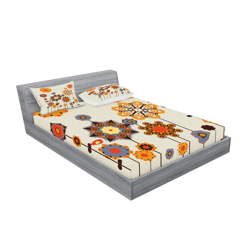 Drap-housse et coussin décoratif Ambesonne, Ensemble de draps pour très grand lit californien