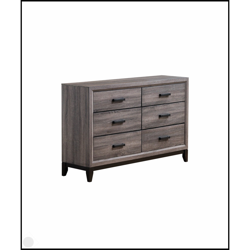 La commode à 6 tiroirs Mirage Grey avec système de glissement en douceur et de fabrication durable est parfaite pour les espaces modernes et transitionnels.