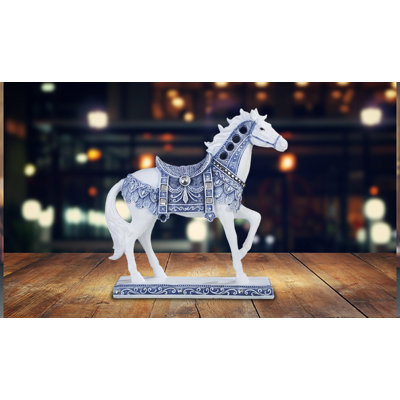 Figurine cheval Nangé 8,75 "bleu et blanc Nodge