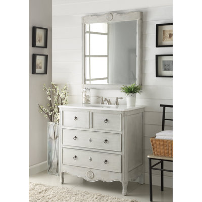 Ensemble de meuble-lavabo simple 34 po avec miroir Nallely