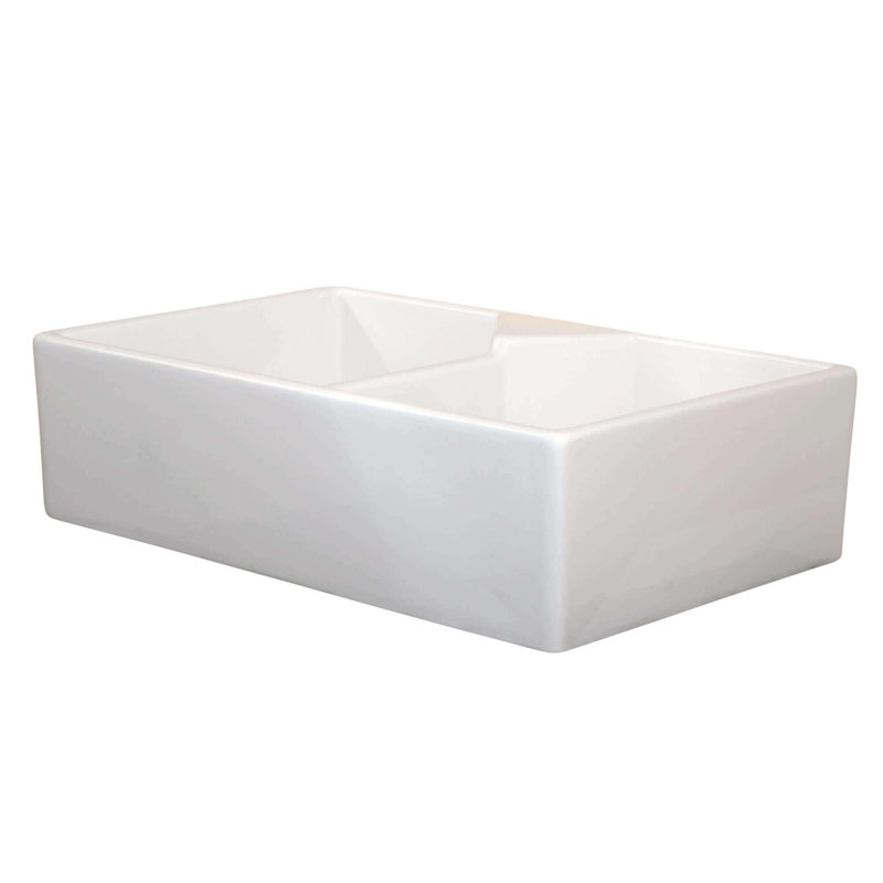 31.25'' L Double Bowl Fireclay Kitchen Sink