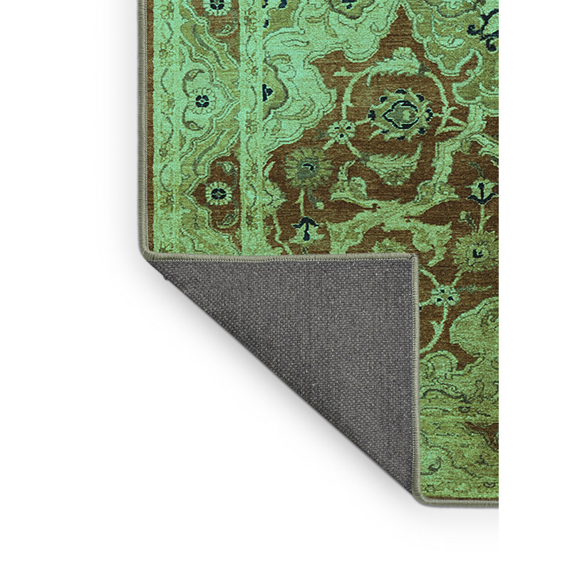 Tapis oriental en laine / polyester tissé à la machine en bleu, Rectangle 8 pi x 10 pi