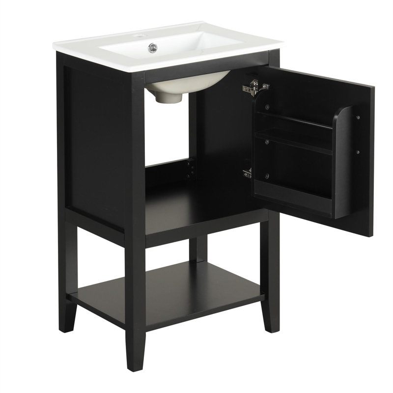 Ensemble de meuble-lavabo simple 20 po Liljan, Noir