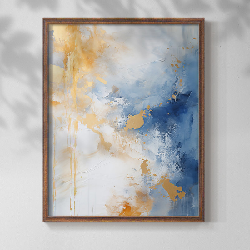 Série ABSTRACT dxliii - reproduction encadrée de qualité supérieure - prête à être accrochée - aucun clou requis, Noyer