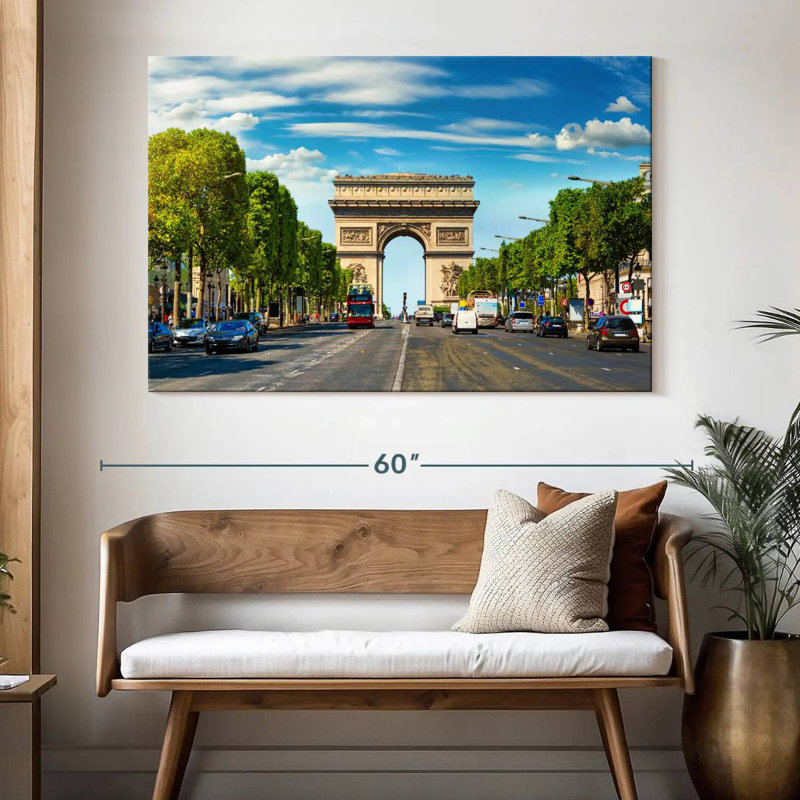 Nicci Arc De Triomphe, rue animée, H 34 po x l 51 po
