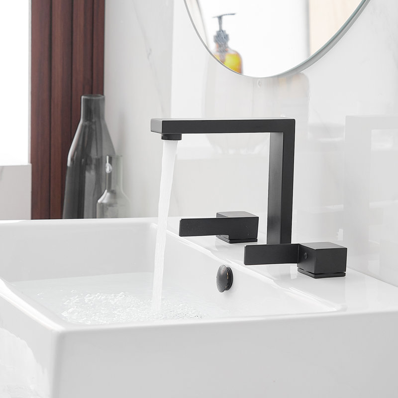 Widespread Double Handle Bathroom Faucet, Matte Black