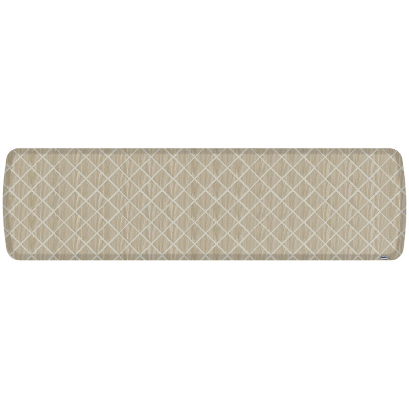 GelPro Elite Striped Trellis Anti-Fatigue Kitchen Floor Mat, Beige, Runner 1'8" x 6'