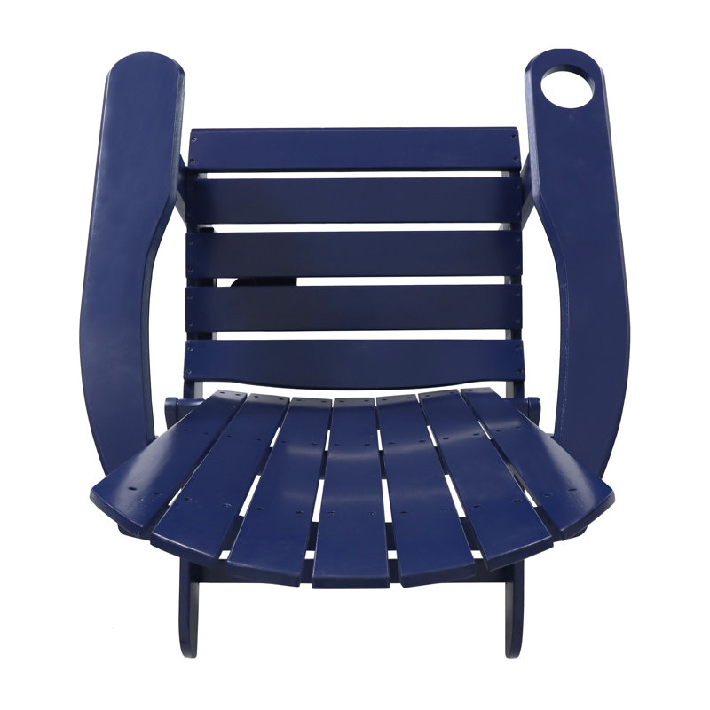 Chaise en bois bleu pour le plaisir au bord de la piscine, conception pliante et porte-gobelets - profondeur de 30,74 po, largeur de 36,61 po, hauteur de 33,43 po, terrasse de 22,17 lb