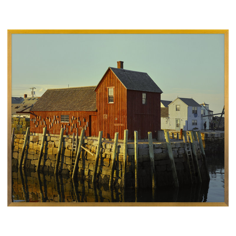 Wharf Print by Kate Woodman, Gold Framed, 20" H x 25" W x 1.25" D