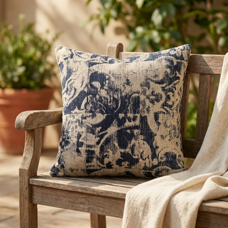 Coussin rayé Shore, 20 po x 20 po