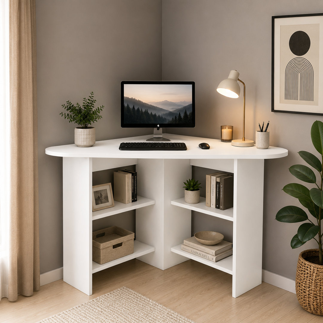 Corner Computer Desk with Shelves