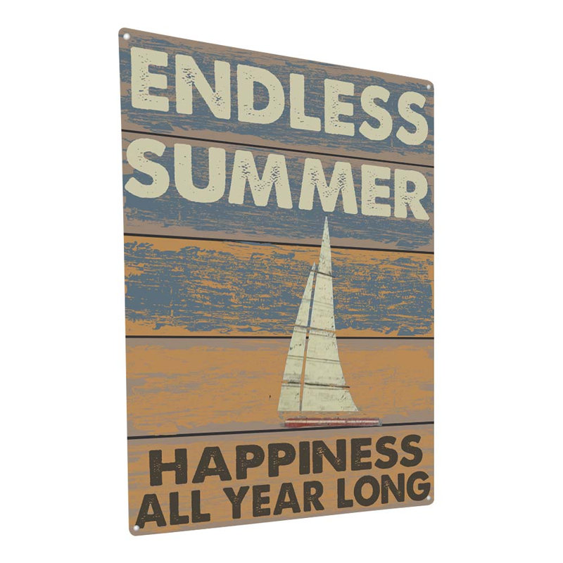 " Rustic Endless Summer Metal Sign ", 11.5" H x 8.5" W x 0.04" D