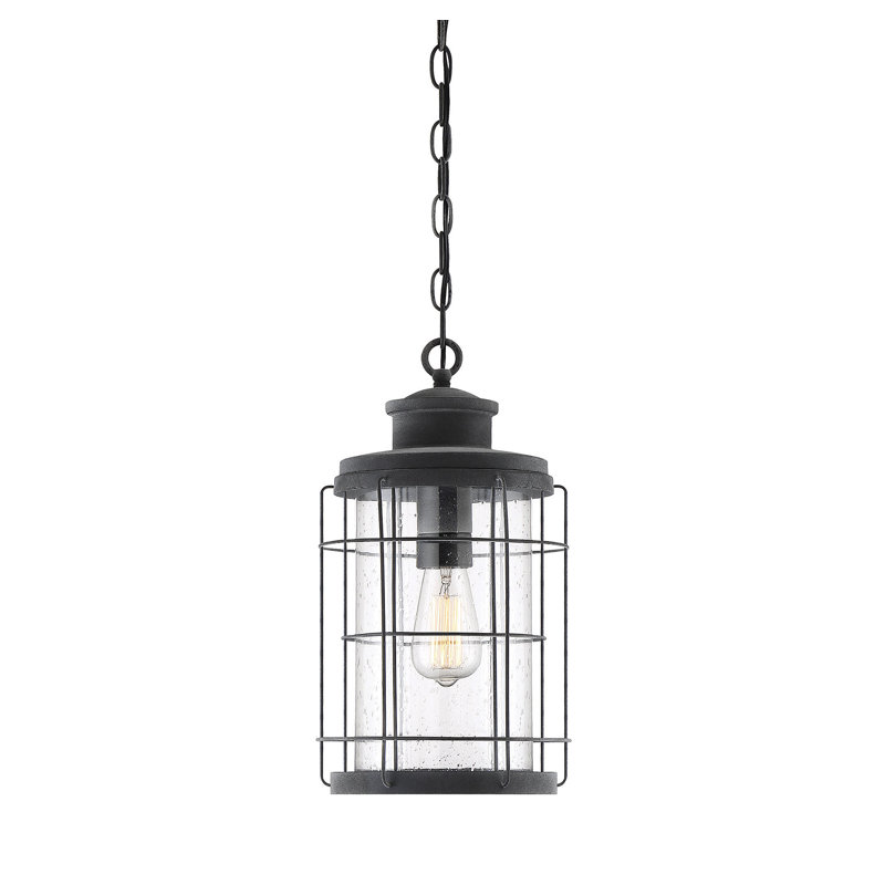 Lanterne suspendue d’extérieur 16,13 po 1 ampoule en noir oxydé Aruba