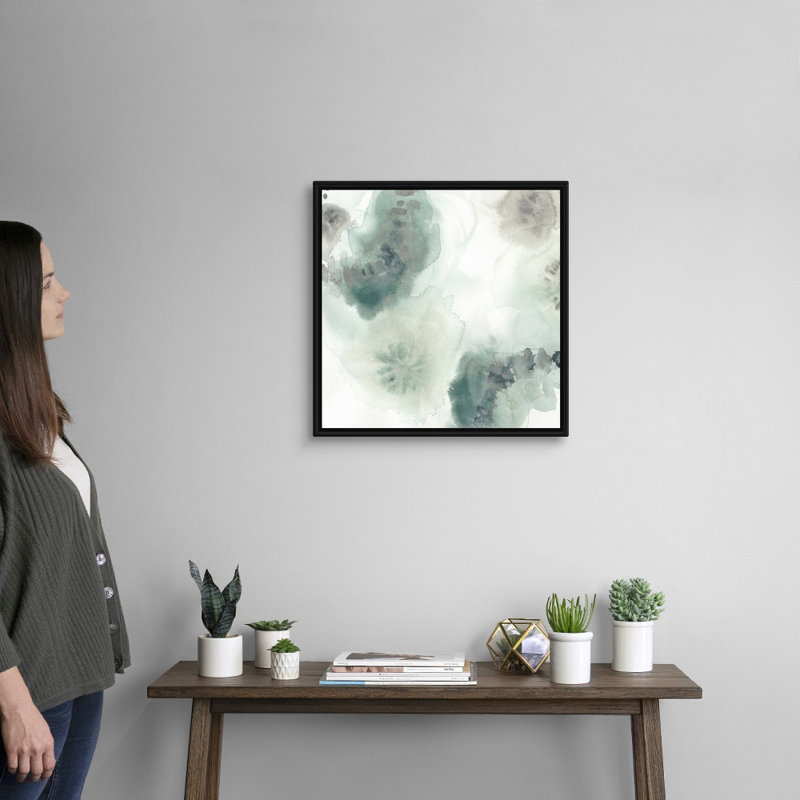 « Lily Lily Watercolor I », reproduction d’art, Cadre noir, H 32 po x l 32 po x 1,75 po