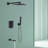 Black Bathroom Shower Faucet Set With Spray