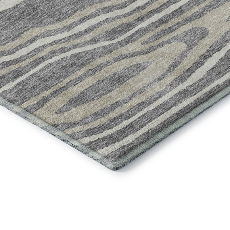 Tapis gris Prisco lavable à la machine de qualité supérieure, Tapis de couloir 2 pi 3 po x 7 pi 6 po