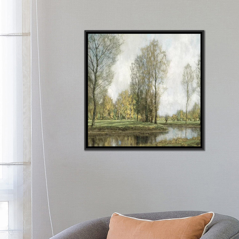 «Down by the Water II», reproduction sur toile, H 18 po x l 18 po x P 1,5 po, Toile avec cadre noir, Pas de tapis