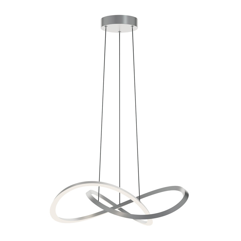 Luminaire suspendu Chalfont, H 5,75 po x l 23,63 po x P 23,63 po, Nickel satiné