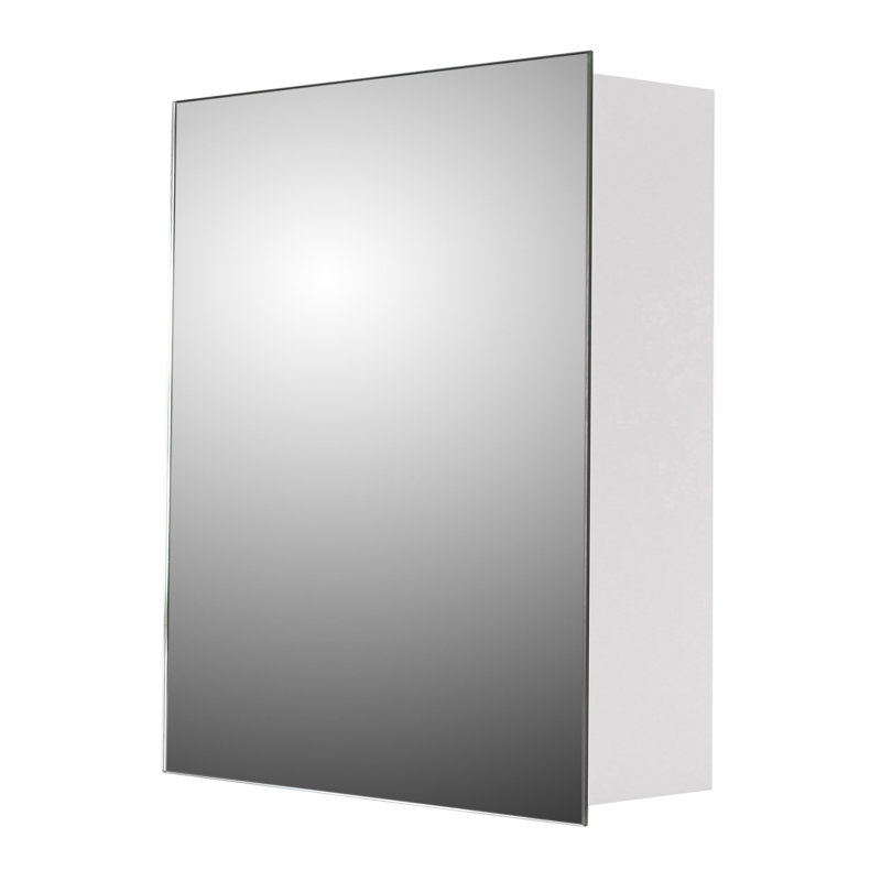 Scottville Residential Medicine Cabinet, 22" H x 16" W x 4" D, Surface Mounted, Polished Edge Mirror