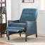 Fauteuil inclinable inclinable en tissu Mid-Century moderne avec coussin plus épais, pieds en bouleau | Bleu marine