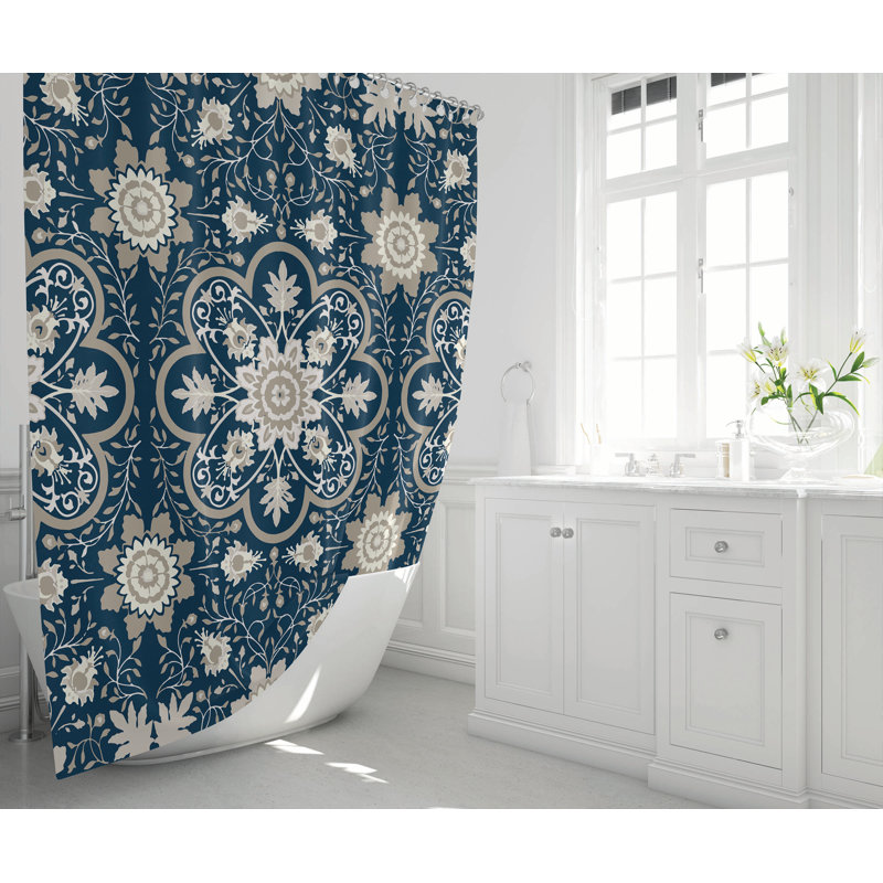 Skyler Ultra-Thin Lightweight Shower Curtain, Navy